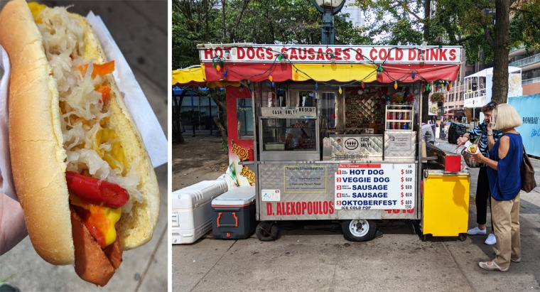 Street vendor hot dog